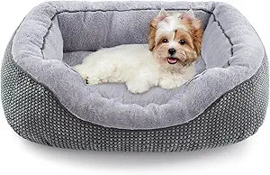 INVENHO Dog Bed for Small Dogs - Washable, Orthopedic, Calming & Warming - Durable Pet Bed with Anti-Slip Bottom (25"x21"x8")