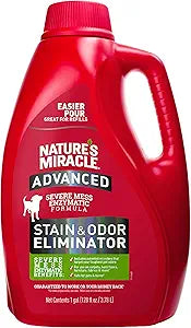 Natureâ€™s Miracle Advanced Stain And Odor Eliminator for Dogs, Fresh Scent, Severe Mess Enzymatic Formula For Tough Pet Messes, 1 Gallon