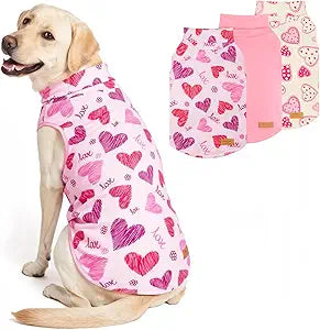 KYEESE 3Pack Valentines Dog Sweater, Warm Dog Clothes, Soft Turtleneck Dogs Sweatshirt, Fleece Pet Coat Vest, Comfy Large Pet Sweaters, Stretchy Pets Sweater for Large Dogs, Comfy Pets Shirt Vest, 3XL