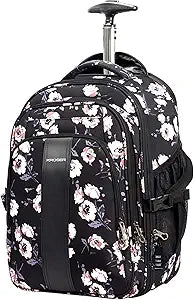 KROSER Laptop Rolling Backpack 17 inch Premium Wheeled Computer Backpack for Women with RFID Pockets Check Point Friendly Water-Repellent Overnight Roller Case for Travel