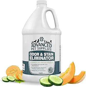 Advanced Pet Supplies Odor Eliminator and Stain Remover Carpet Cleaner with Odor Control Technology, Professional Strength Enzymatic Solution, Natural Enzymes for Carpet and Hardwood Floors (Gallon)