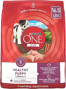 Purina ONE Plus Healthy Puppy Formula High Protein Natural Dry Puppy Food with added vitamins, minerals and nutrients - 16.5 lb. Bag