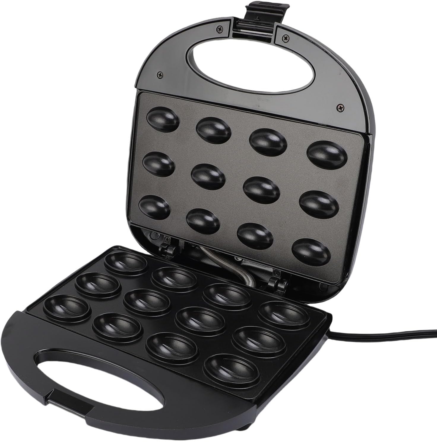 Walnut Cookie Mold Maker 12, Non Stick Double Sided Walnut Cookie, Walnut Cookies Mold Press Grill For Flapjacks, Walnut Cookie Maker Electric Non Slip Feet, Nut Cookies Black