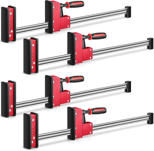 4 Pcs 24 Inch Heavy Duty Parallel Clamps Set for Woodworking Parallel Jaw Bar Clamps Carbon Steel for Woodworker Tools Metalworking DIY Projects, 1000 Lbs Load Limit