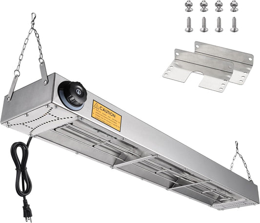 WeChef 36" Commercial Food Warmer Overhead Electric Strip Heater 1000W Overhead Food Warmer Portable Stainless Steel Heating Lamp for Restaurant Buffet