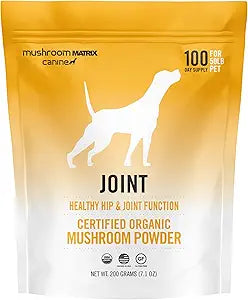Om Mushroom Matrix Mushroom Joint & Hip Pet Supplement, Promotes Resilient Bones & Joints for Dogs & Cats, 200 Grams, 7.1 oz