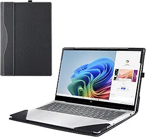 Laptop Cover Case for HP OmniBook X Laptop 14 2024 14" [not Compatible with Any Other Model] 2-in-1 PU Leather Detachable Notebook Sleeve Computer Bag Protective (Black)