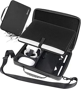 Smatree Hard Carrying Case Compatible for 14.2inch MacBook Pro M5 2025/2024 M4/2023 A2918, 13inch MacBook Air M4 2025/2024/2022 A3313, 13 inch iPad Pro M5 2025/iPad Air M3 2025/iPad Pro M4 2024, Black