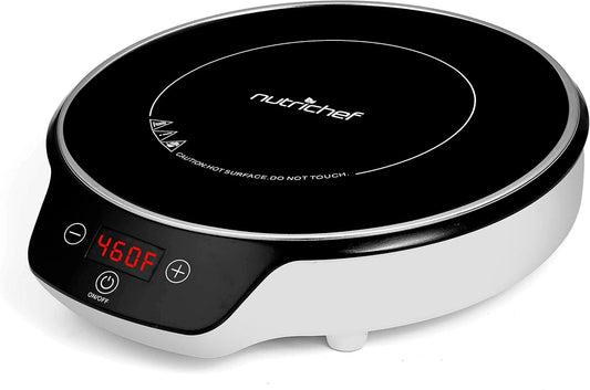 Portable Single Burner Induction Cooktop - 1500W Electric Indoor Induction Cooker Hot Plate Flameless Burner Cook Top w\/Digital Display, Sensor Touch Temperature, Auto Shut Off - NutriChef NCIT1S