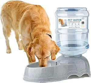 Water Dispenser Station for Large Dogs and Cats, 3 Gallon Large Capacity Gravity Automatic Water Feeder, Indoor Outdoor Dog Drinking Fountain, Dog Water Bowl for Multiple Pets, BPA Free