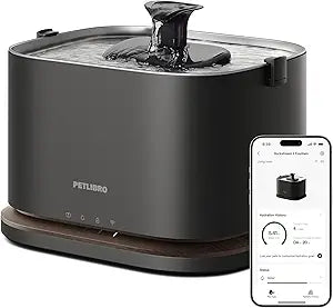 PETLIBRO Upgrade Cat Water Fountain, Cordless Cat Fountain Battery Operated, App Monitoring 3L/101oz Dockstream 2 Pet Water Fountain with Stainless Steel Tray, 5GHz WiFi Dog Water Bowl Dispenser