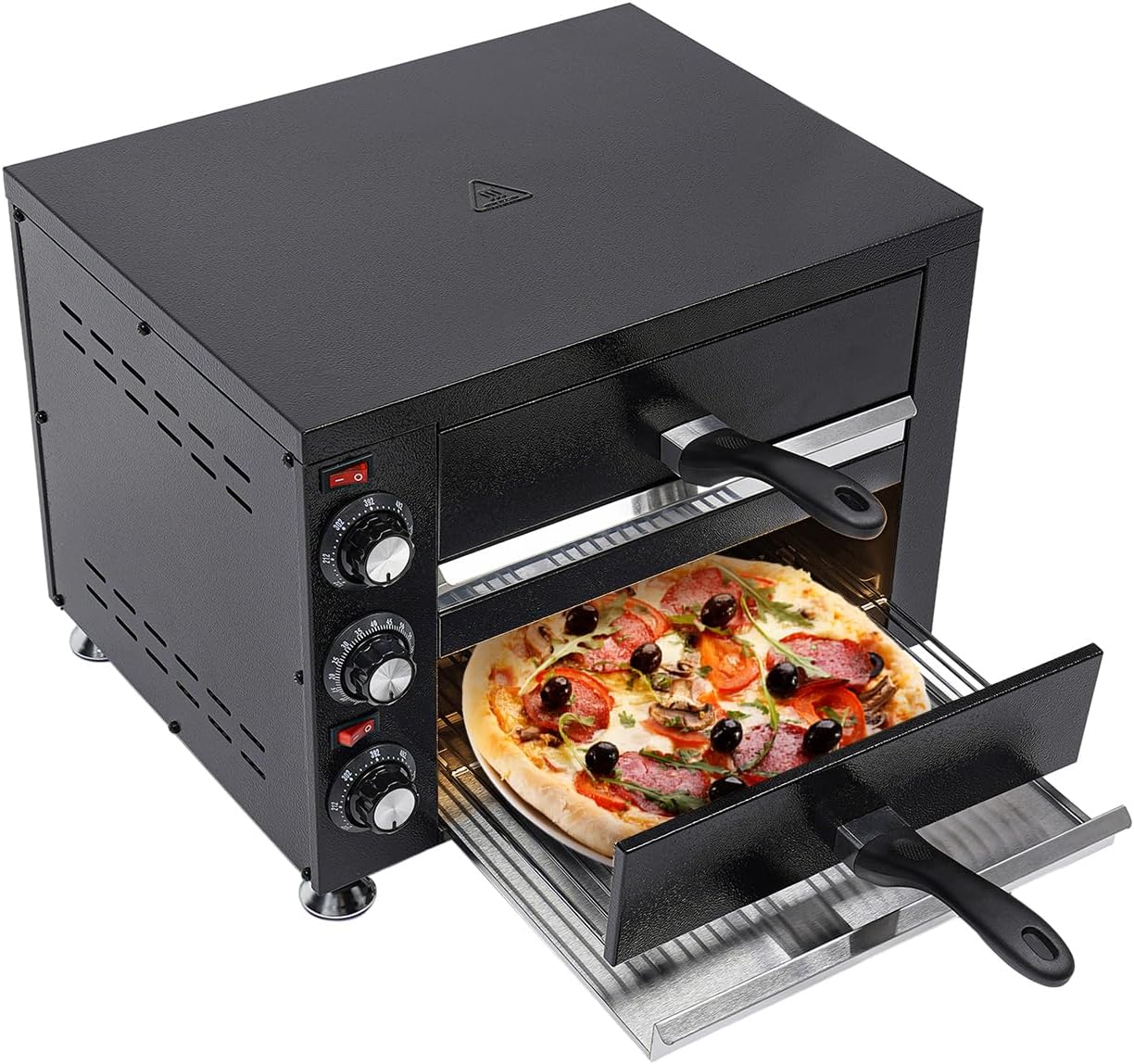 Air Fryer Toaster Smart Oven Countertop Convection Oven 32-572°F Temperature Controls Electric Pizza Oven Stainless Steel 2-Layers Pizza Cooker for Home Restaurant 2200W