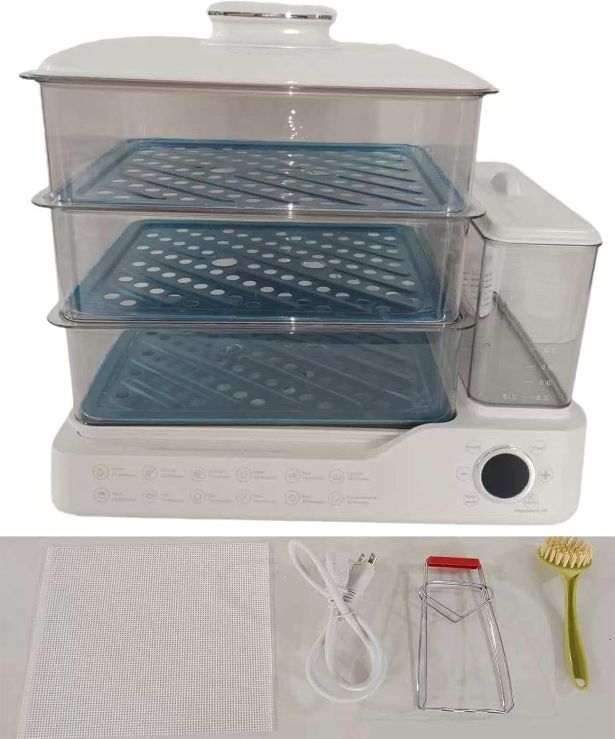 24l Electric Steamer, 800w Household Food And Vegetable Steamer, Automatic Power-Off Breakfast Machine, 24-Hour Delayed Start, Split Type Independent Water Tank, 3-Layer Stainless Steel Tray