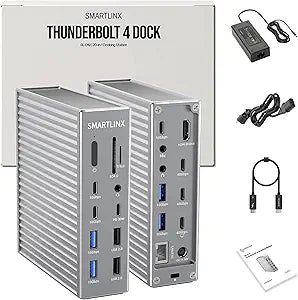 Thunderbolt 4 Dock  21-Ports Laptop Docking Station Dual Monitor for MacBook Air/Pro (M1M4), Windows & Chrome  Dual 4K or Single 8K Display, 40Gbps Speed, 90W Charging, USB-C/A Hub