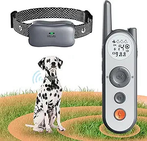 3500 Ft Wireless Dog Fence with 6100Ft Training Remote Collar, 185 Day Battery Rechargeable Electric Fence System, IPX7 Water Resistant, Use for Dogs*Grey