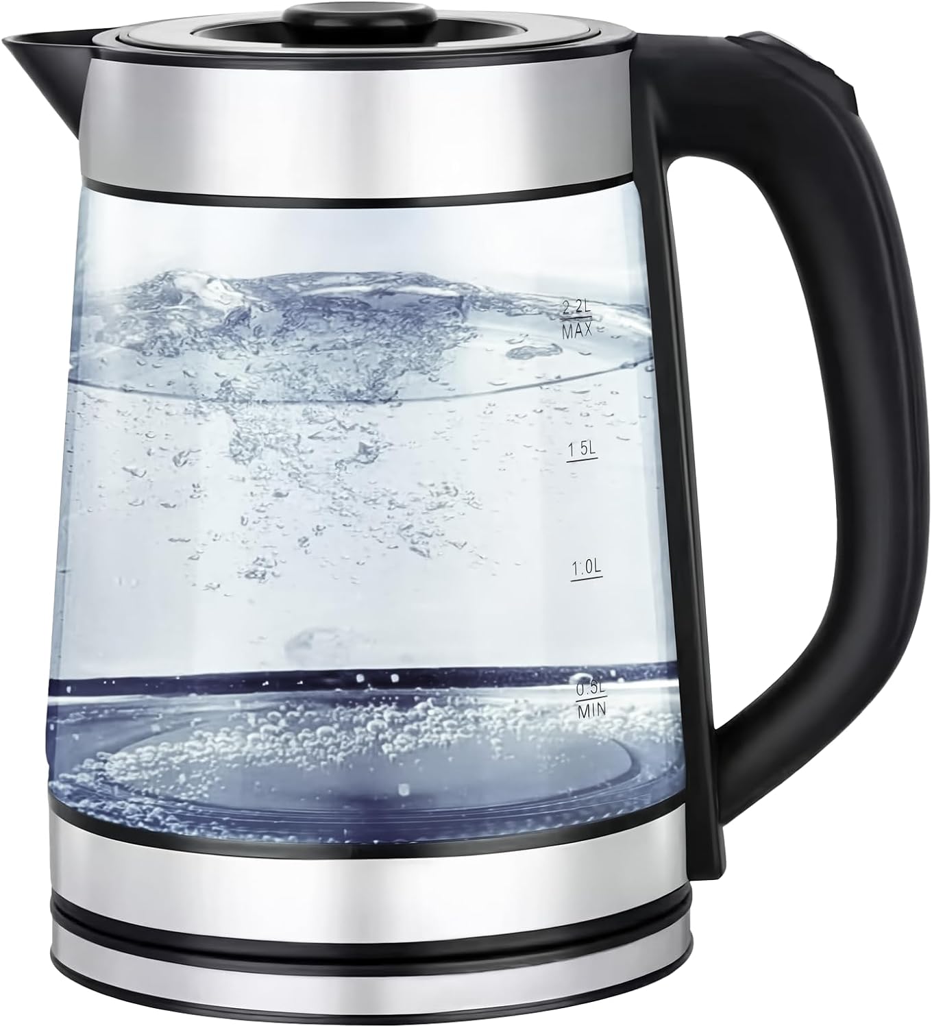 2.2L Electric Tea Kettle, 1500W Fast Boil Electric Hot Water Kettle with Automatic Shut Off, Removable Lid, Boil-Dry Protection Portable Kettle for Coffee and Tea