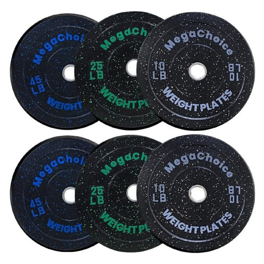 Qeetex 160LBS-2Inch Bumper Plates Set  10-25-45 Lbs pair Rubber Weight Plates Strength Training Weights Plates for Weight Lifting