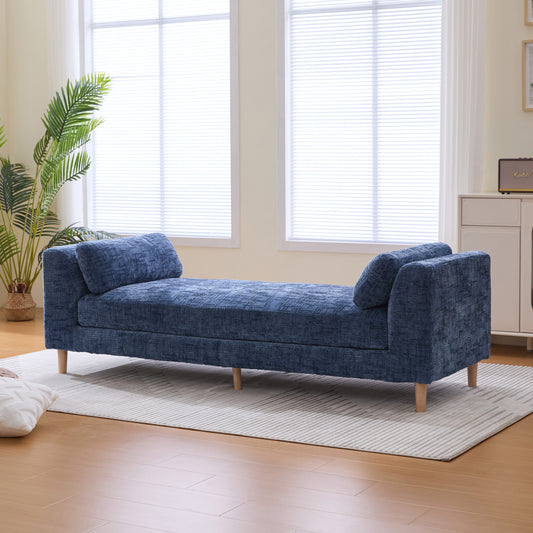Aortzio Modern BLUE Accent Bench 67-in x 30-in x 25.6-in