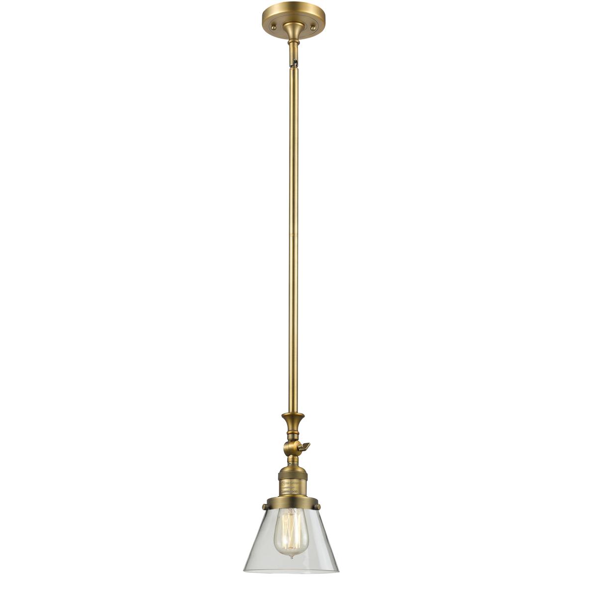 Innovations Lighting  206-BB-G62-LED Franklin Restoration Cone Mini Pendant Brushed Brass