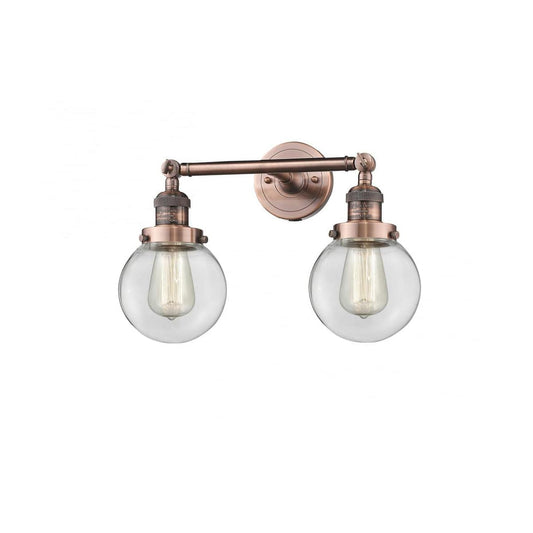 Innovations Lighting  208-AC-G202-6 Franklin Restoration Beacon Bathroom Vanity Light Antique Copper
