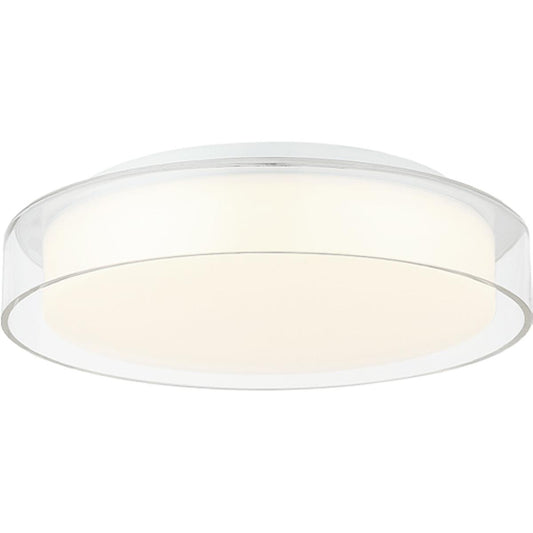 Matteo  Lighting M14614WHCL Callum LED 14 inch White and Clear Flush Mount Ceiling Light