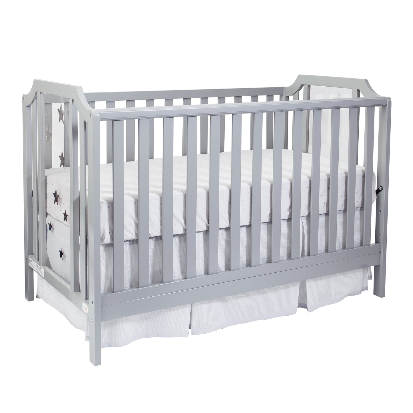 LOVMOR Celeste Convertible Island Crib Light Gray