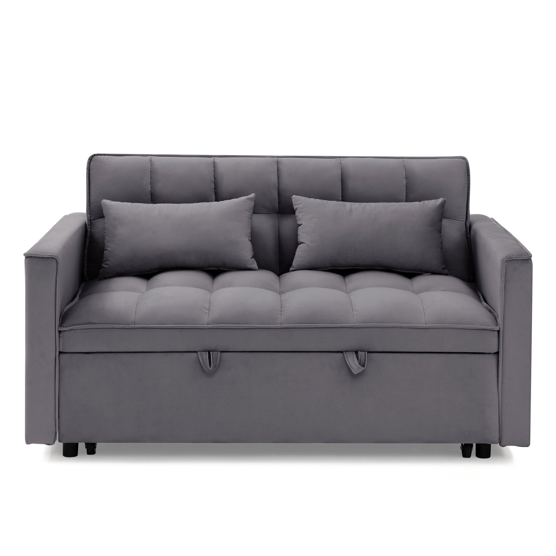 Siavonce Antique Gray Contemporary/Modern Velvet Sofa bed
