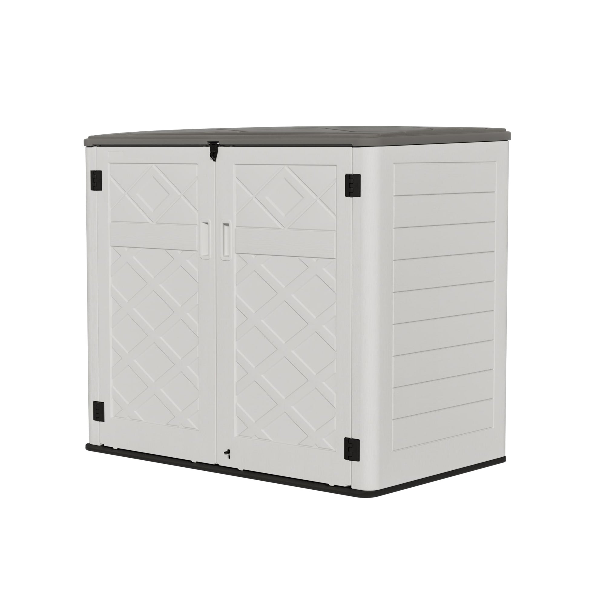 Clihome Outdoor Storage Box White Resin Storage Shed