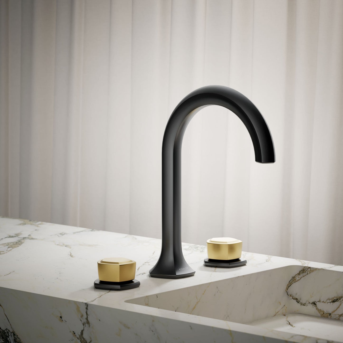 KOHLER MatteBlackBrushedModerneBrass Bathroom Sink Faucet Handle 2 -Pack