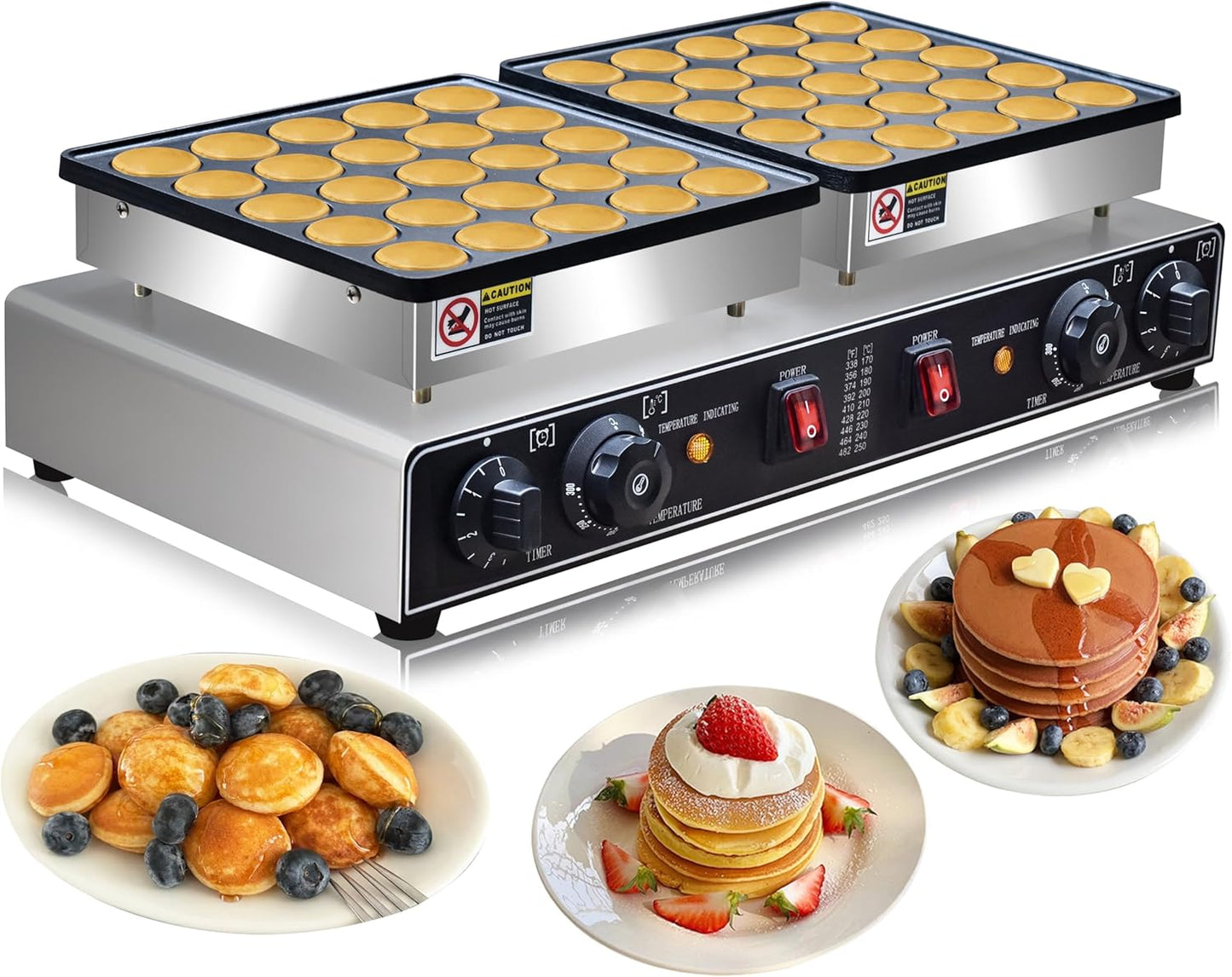 1900W Electric Mini Pancake Maker, 50PCS Commercial Mini Dutch Pancake Maker,1.8 Inches Dutch Poffertjes Grill,Non stick,Non stick,For Home Kitchen Restaurant Snack Dessert.