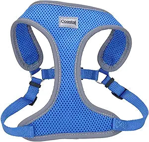 Coastal Pet Comfort Soft Reflective Wrap Adjustable Dog Harness - No-Pull Dog Harness for Small & Large Dogs - Blue Lagoon - 5/8" x 19"â€“23"