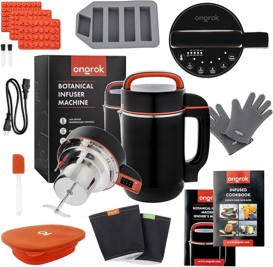 ONGROK Butter Maker & Oil Infuser Machine - Sleek Infuser Machine with Simple Functionality, Electric Tincture Machine Kit for Edible Herbal Oil with all Accessories (Bundle Pack)