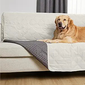 GORILLA GRIP Waterproof Bed Cover for Dogs, 102x82, Gripped Slip Resistant Backing, Leak Proof Washable Dog Blanket Covers Sofa, Couch, Sectional, Crate, Car, RV Seats Pet Puppy Essentials Light Taupe