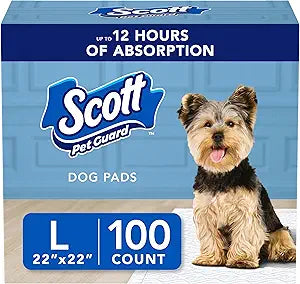 Scott Pet Guard Dog Pads - Size Large - 22" x 22" - 100 Pack