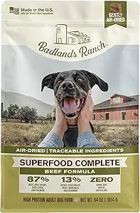 BADLANDS RANCH by Katherine Heigl â€“ Superfood Complete Air-Dried Beef Dog Food â€“ High Protein with Superfoods for Daily Wellness & Consistent Nutrition â€“ 64 oz
