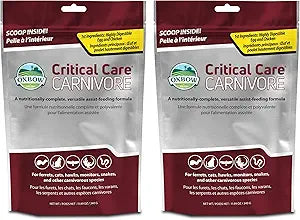 Oxbow Critical Care Carnivore, Made with Whole Egg & Dried Chicken, Assist Feeding Formula for Carnivores, Cat Supplements, Ferret Food, Small Animal Pet Products, Made in USA, 340 Gram Bag, 2 Pack