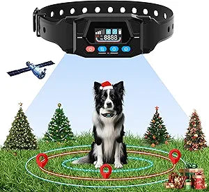 GPS Wireless Dog Fence System Electric Fence for Dogs Training Collar with 3 Warning Modes - Radius Up to 33-9999 Yards Wireless Fence Only Outdoor Use