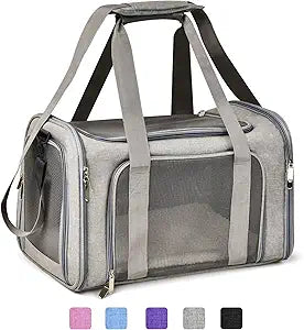 Henkelion Large Cat Carriers Dog Carrier Pet Carrier for Cats Dogs Puppies up to 25Lbs, Big Dog Carrier Soft Sided, Travel Puppy Carrier - Large - Grey