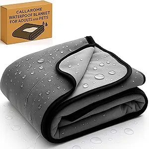 Waterproof Blanket for Bed or Couch â€“ Soft and Leakproof Waterproof Throw Blanket, Water Proof & Stain Resistant Easy to Clean Throw Blanket Cover for Adults or Pets, Reversible Grey 60"x80"