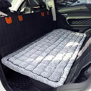 Backseat Pet Bed Mat, Truck Plaid Dog Bed for Car Back Seat, Deluxe Dog Seat Covers, Non-Slip Travel Pet Mat, Fit for Backseat Extenders and Trucks SUVs (Grey, 24.8x54 inch)