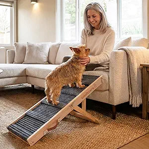 Small Dog Ramp for Couch Folding Portable Pet Ramp for Low Bed Car, 4 Adjustable Height 21", Up to 35 lbs