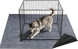 60 * 74 * 0.23inch Dog Crate Floor Protector Mat Waterproof Dog Playpen Mat Non Slip Kennel Mats Reusable Puppy Pad Liner for Whelping Training Pet Mats for Cage, Crate,Floor Protection