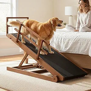 ABORON Dog Ramp,Adjustable Folding Pet Ramp for Bed,Couch,SUV - High Traction Portable Rubber Paw Ramps,Great for Small & Large Old Dogs & Cats, Supports up to 200 lbs,63''Long