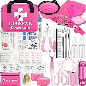 136pcs Dog First Aid Kit - Pet First Aid Kit for Dogs and Cats Pet First Aid Supplies for Car Traveling Home