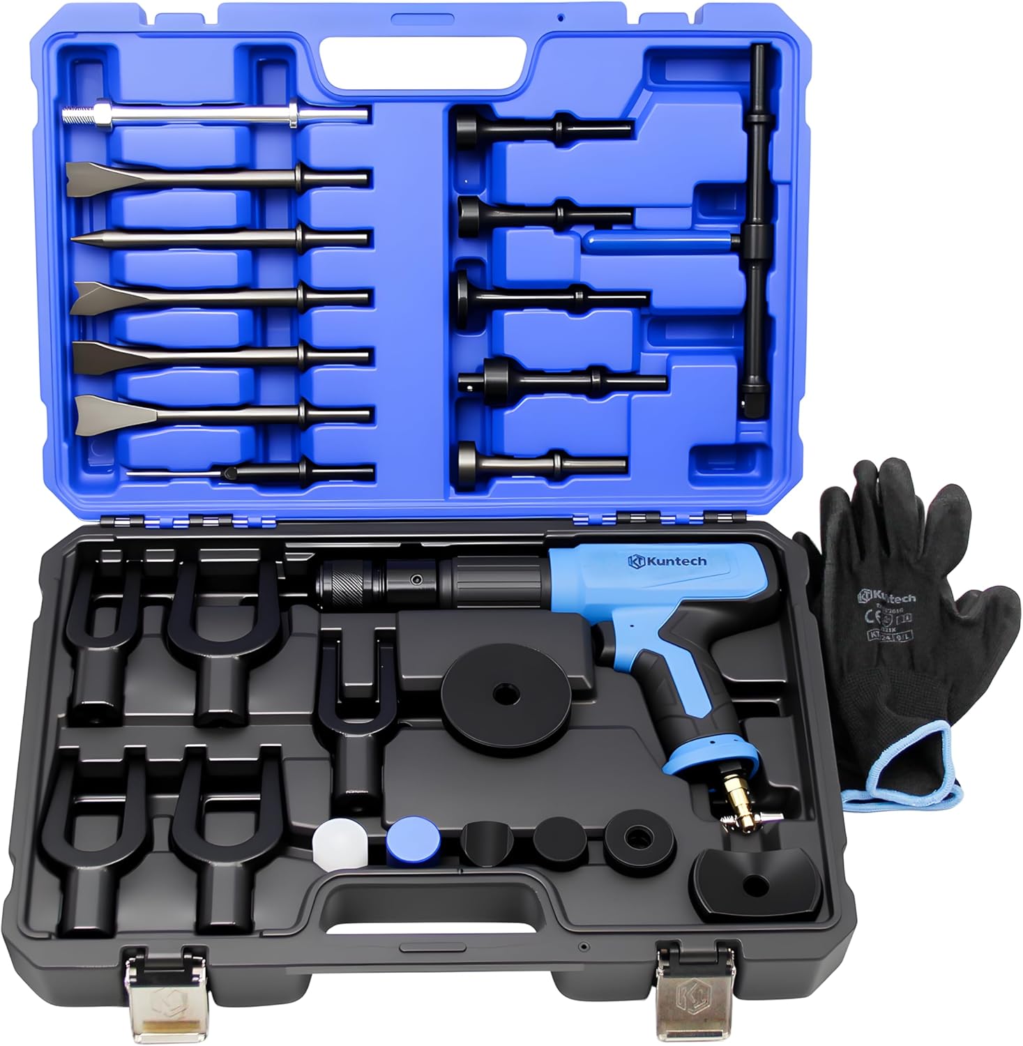 27PCS Air Hammer Kit, Pneumatic Hammers 2500 BPM, Air Hammer Piece Chisel Set with Carrying Case & Gloves