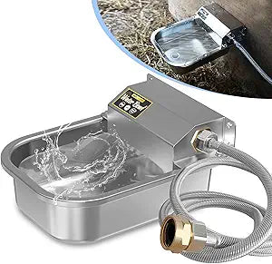 Automatic Water Dispenser for Dogs, 101oz Outdoor Dog Water Bowl, 304 Stainless Steel Water Feeder for Small to Large Pets, Large Livestock Waterer, Anti-Tipping, Water Auto-Fill, Easy to Clean