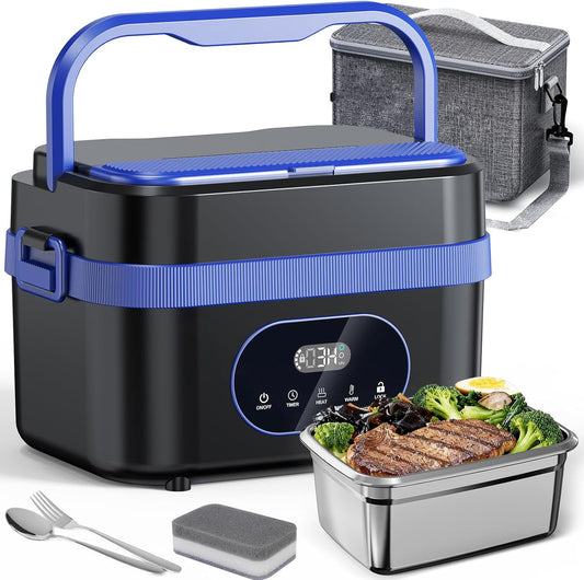 Cordless Electric Lunch Box for Adults, XL Size 6.25 Cups Heated Lunchbox Food Heater, 18000mAh| Upgraded 5D Surround Heat| Smart Heating| Leak-Proof Food Warme for Office/Travel/Outdoor