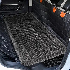 Washable Large Dog Bed for Cars, Dog Car Seat Cover for Backseat, Anti-Slip Pet Sleeping Mat, Car Seat Protector, Travel Pet Pad for Trucks and SUV (Black, 24.8" x 54")