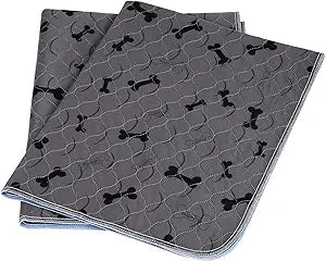 Washable Dog Pee Pads with Free Grooming Gloves,Non Slip Dog Mats with Great Urine Absorption,Reusable Puppy Pee Pads for Whelping,Potty,Training,Playpen