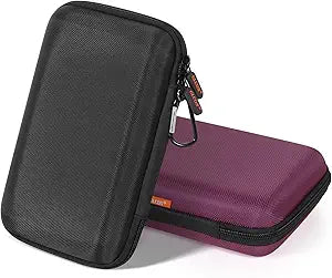 2 Colors Shockproof Hard Shell Carrying Case for GPS, External Hard Drive, Power Bank, Charger, Cable, Heart Monitor, Cell Phone, Electronic Accessories - Larger Capacity Storage Pouch Travel Bag
